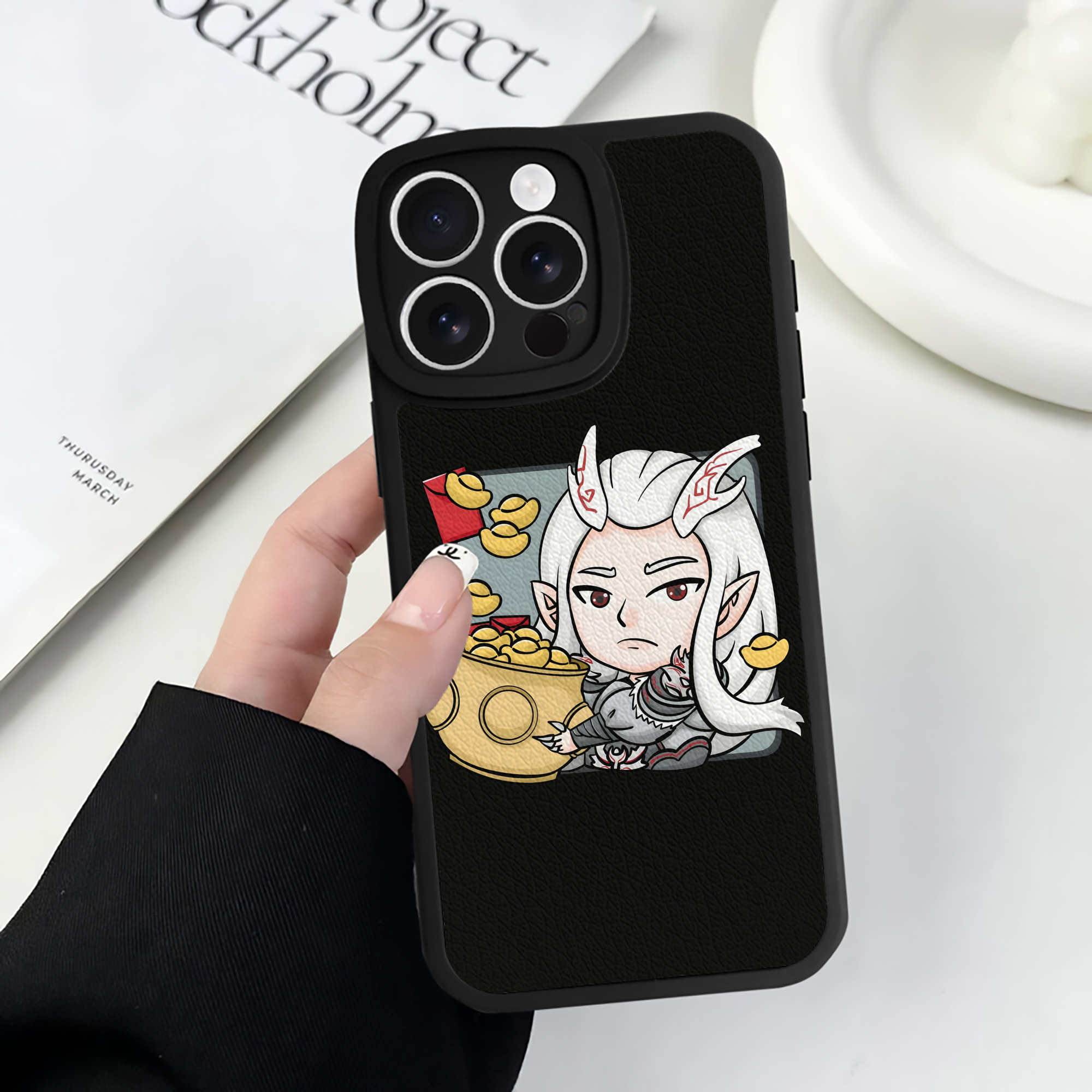 （画像用） Ne Zha 2 ナタ 魔童の大暴れ 【iPhone 16シリーズ対応】シリコンスマホケース（レザー調） 材質：シリコン